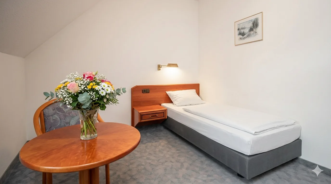 Einzelzimmer im Hotel zur Lichtenburg